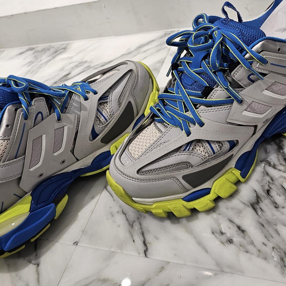 BALENCIAGA 2021AW TRACK SNEAKER GREY/BLUE/YELLOW 542023 W1GC1 1247 Size 27cm バレンシアガ トラックスニーカー グレー/ブルー/イエロー サイズ27cm