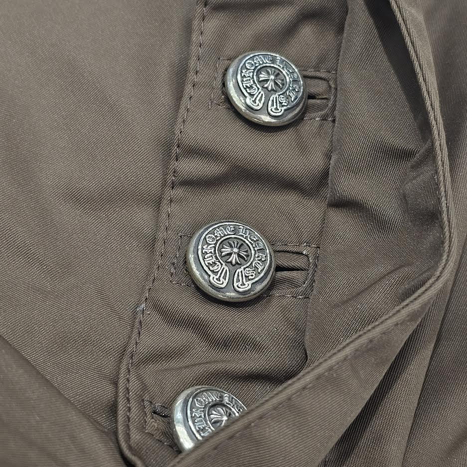 CHROME HEARTS Carpenter Leather Double Knee Nylon Pink Cross Patch Pants Size 36 クロムハーツ カーペンター レザーダブルニー ナイロン ピンク クロスパッチ ロングパンツ サイズ36