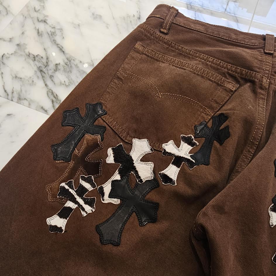 CHROME HEARTS × Levi's Body VNTG Harako Blend Leather Cross Patch Cotton Denim Pants Size 31 クロムハーツ × リーバイス ボディ ハラコブレンド レザークロスパッチ コットン デニムパンツ サイズ31
