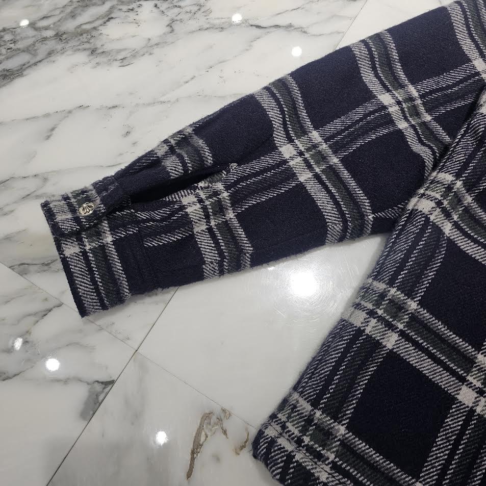 CHROME HEARTS Y NOT Fleece Boa Check Shirt Jacket Size M クロムハーツ ワイノット フリース 裏地ボア チェックシャツ ジャケット サイズM