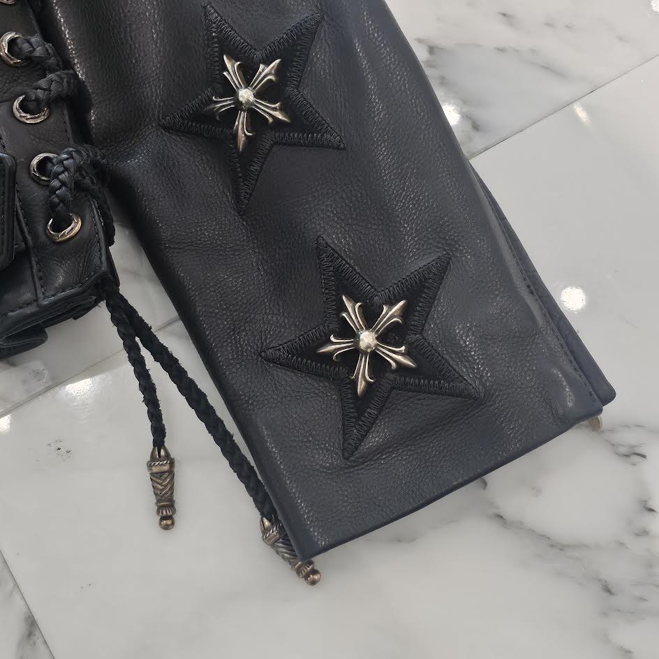 CHROME HEARTS JJ DEAN STAR CUSTOM Riders Leather Jacket Size M クロムハーツ JJディーン スターカスタム ライダース レザージャケット サイズM