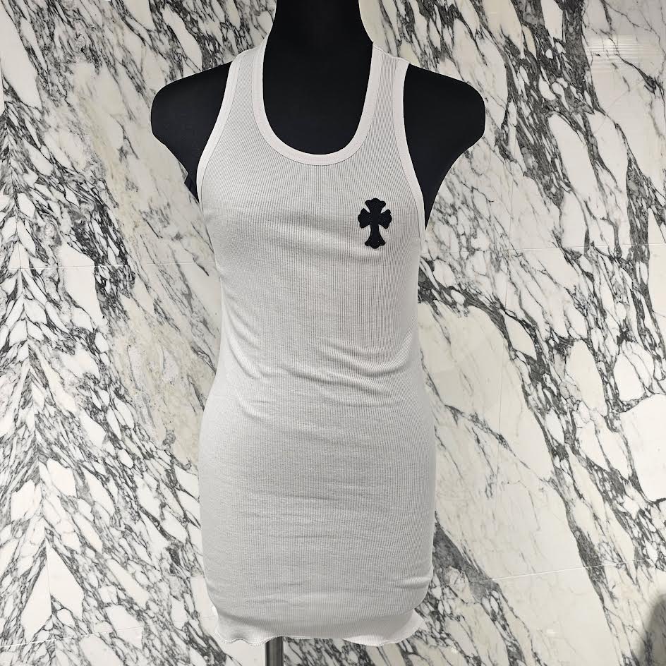 CHROME HEARTS St. Barth Limited Beads Embroidery Cross Tank Top Size M/L クロムハーツ セントバース限定 ビーズ刺繍 クロス タンクトップ サイズM/L