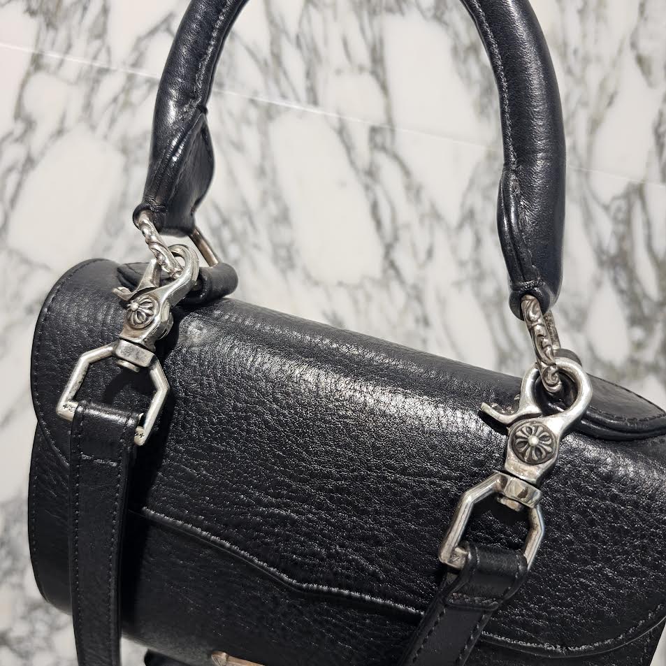 CHROME HEARTS DOG ADAMS BS FLARE Leather Shoulder Hand Bag クロムハーツ ドッグアダムズ BSフレア レザー ショルダー ハンドバッグ