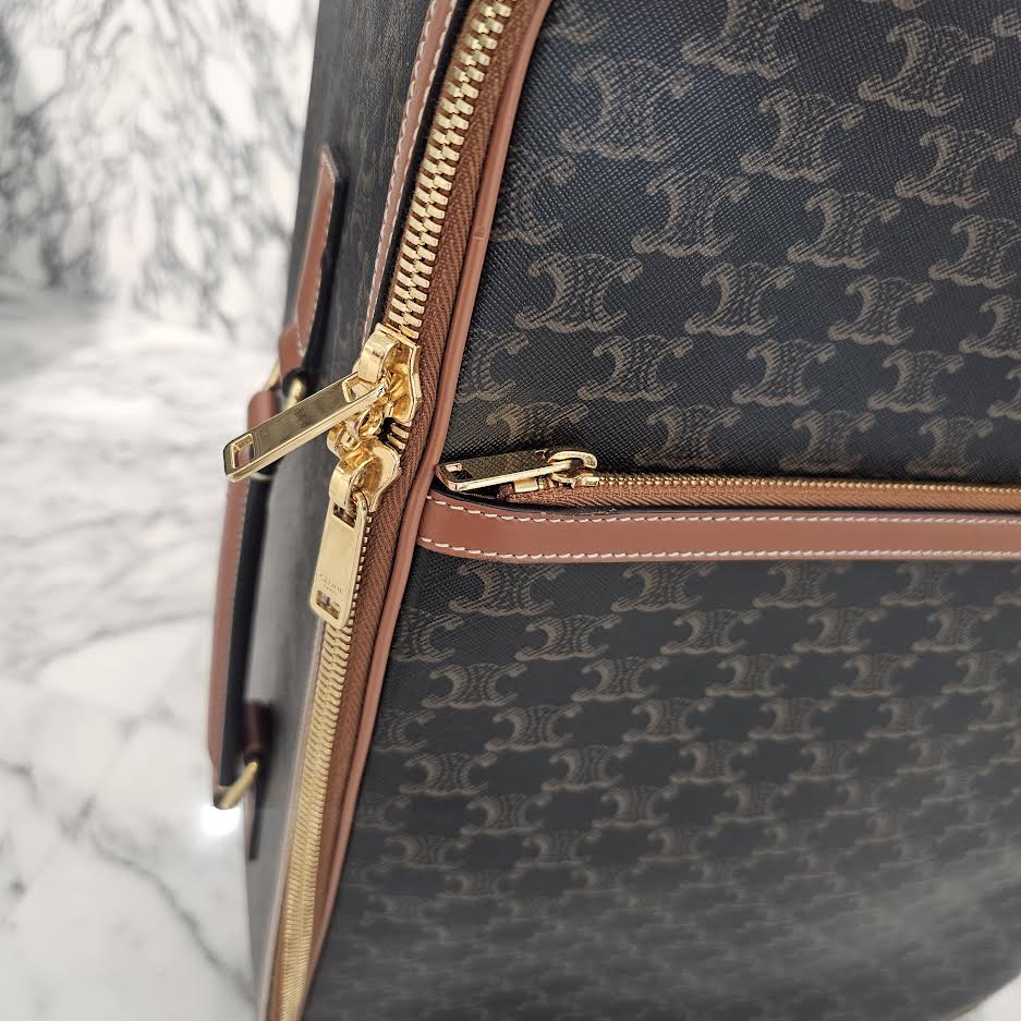 CELINE 2025SS Small Trolley / Triomphe Canvas & Calfskin 4M1972CZJ.04LU セリーヌ スモールトロリー / トリオンフキャンバス&カーフスキン キャリーケース