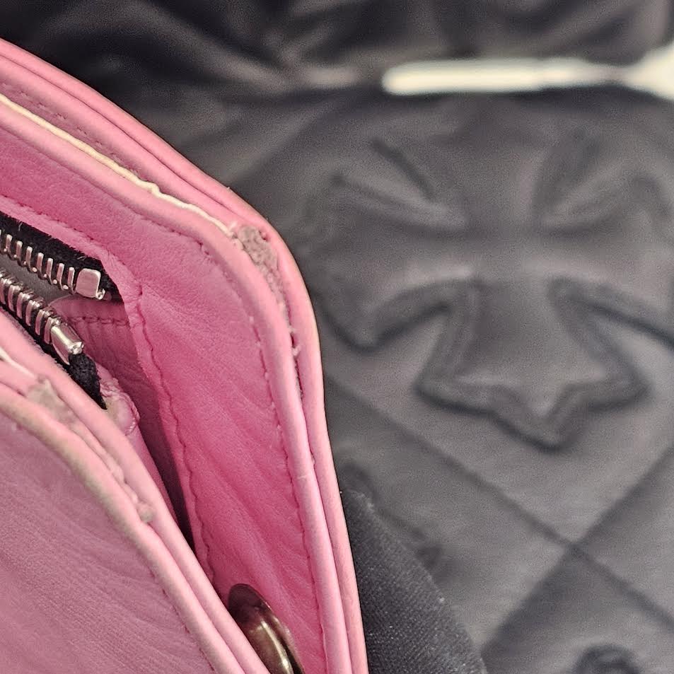 CHROME HEARTS 1SNAP Cross Ball Button Leather Wallet クロムハーツ 1スナップ クロスボール ボタン レザーウォレット