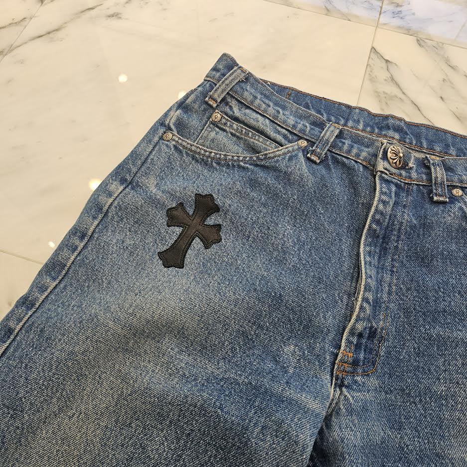 CHROME HEARTS × Levi's Body VNTG Cross Leather Patch Jeans Size 32 クロムハーツ × リーバイスボディ ヴィンテージ クロスレザーパッチ ジーンズ デニムパンツ サイズ32