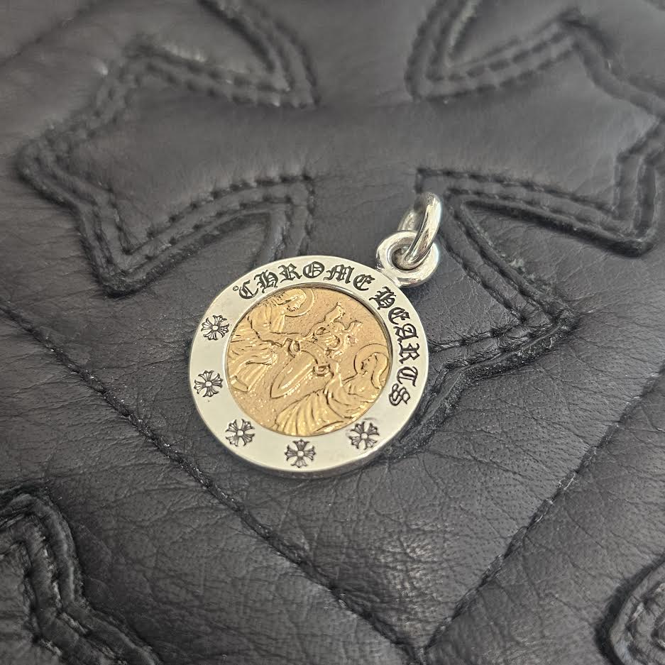 CHROME HEARTS ANGEL MEDAL Charm 22K & Silver 925 クロムハーツ エンジェルメダル チャーム 22K & シルバー925