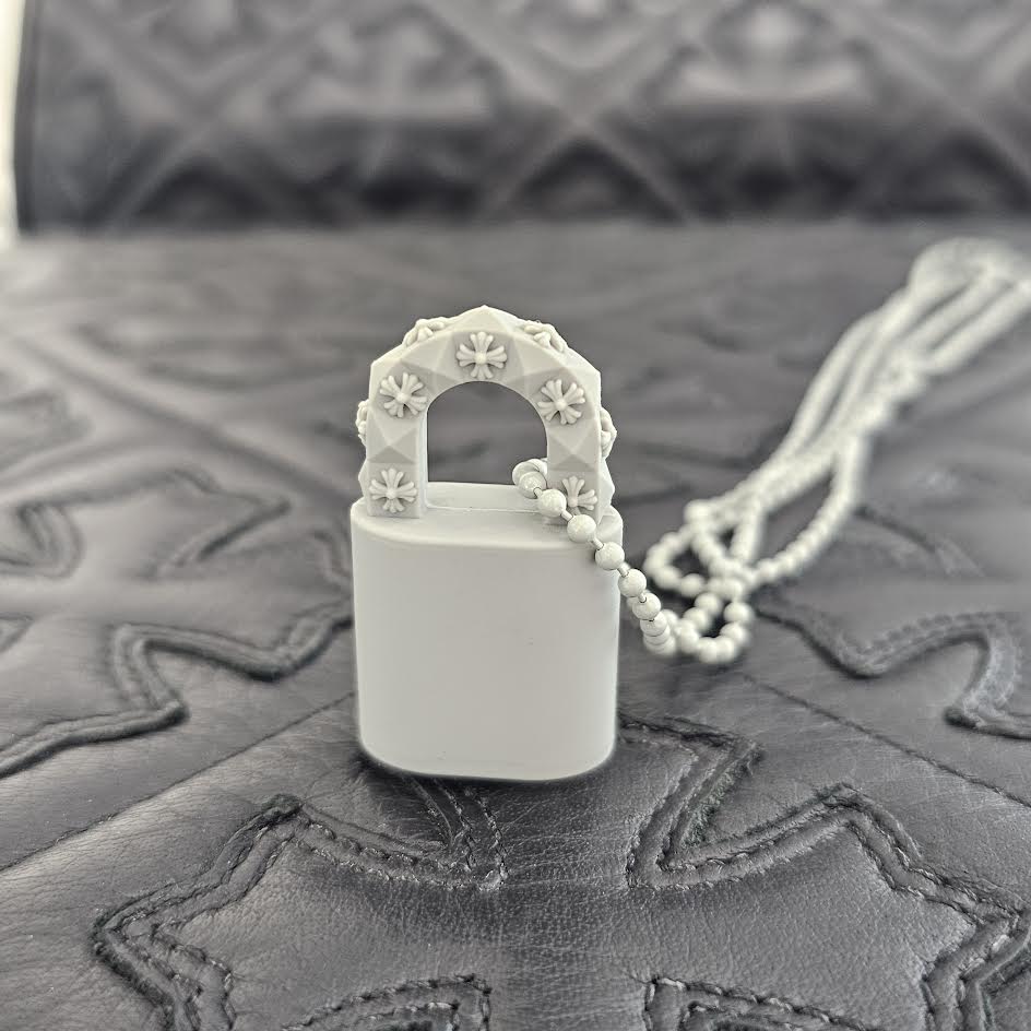 CHROME HEARTS 2023SS PADLOCK Flare Knee Silicon Rubber Necklace クロムハーツ パドロック フレアニー シリコンラバー ネックレス