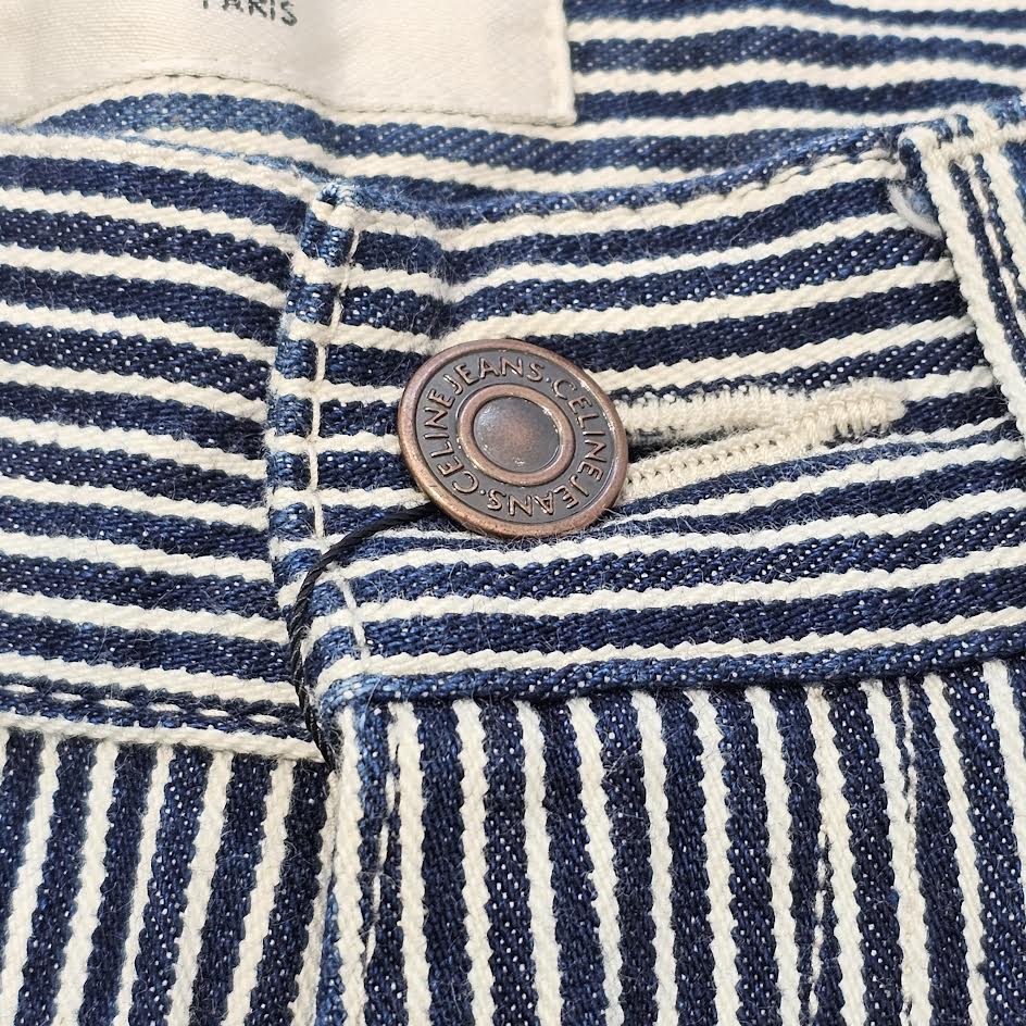 CELINE 2020SS Hickory Stripe Denim Flared Pants Size 28 セリーヌ ヒッコリー ストライプ デニム フレアパンツ サイズ28