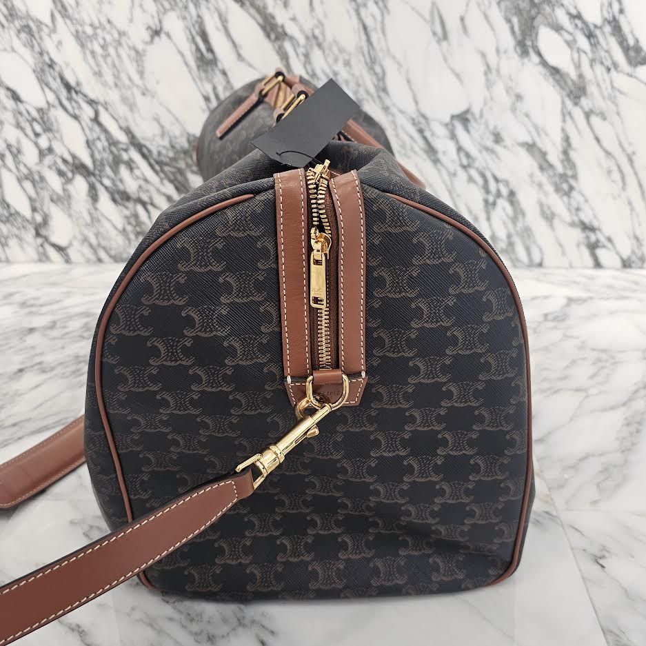 CELINE 2025SS Travel 50 / Dog Print Triomphe Canvas Boston Bag 4M1662EEJ.04LU セリーヌ トラベル50 / ドッグプリント入り トリオンスキャンバス ボストンバッグ