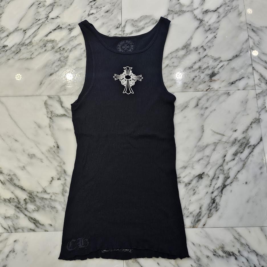 トップス chrome hearts HAIRY CROSS RIB TANK L Buy Chrome Hearts Hairy Cross Rib Tank 'Black' - 01383