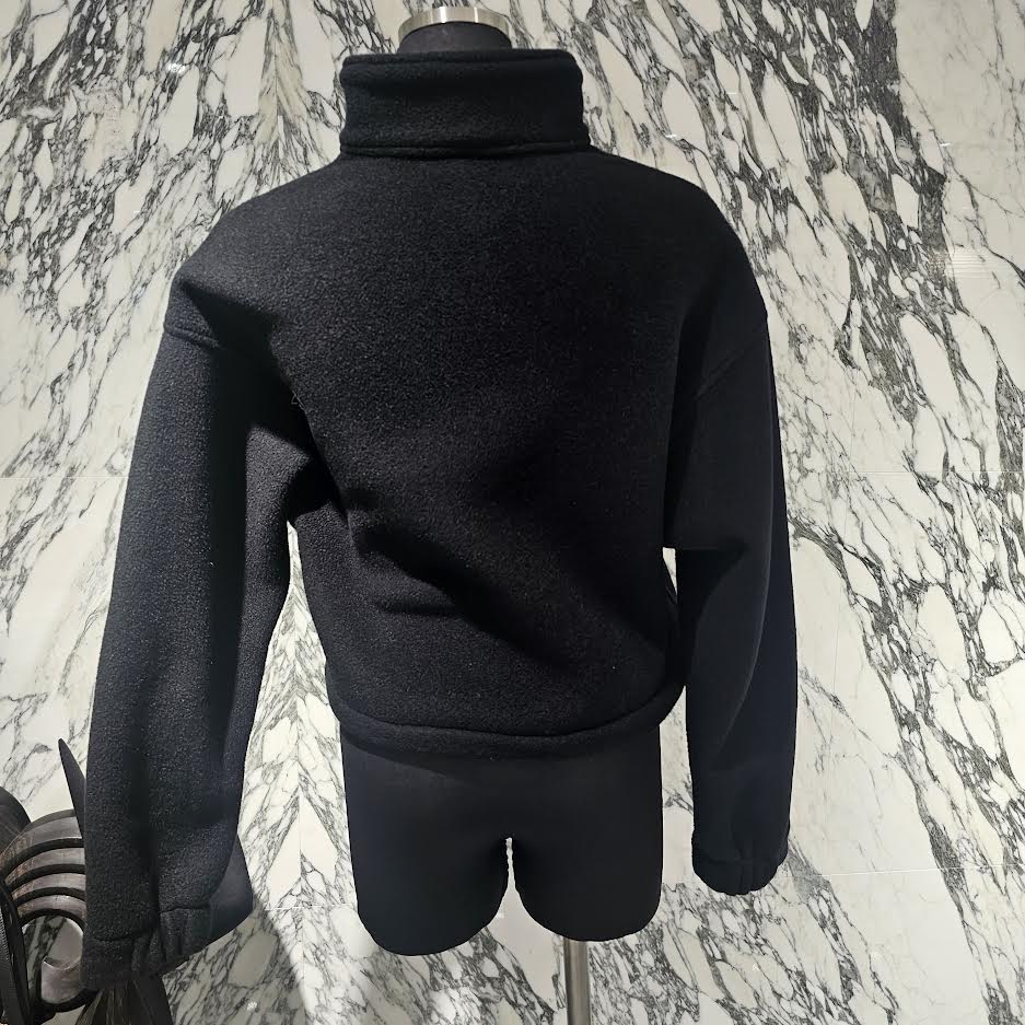 CHROME HEARTS Y NOT Horseshoe Embroidery Fleece Half Zip Cropped Sweatshirt Size M クロムハーツ ワイノット ホースシュー刺繍 フリース ハーフジップ クロップド スウェットシャツ サイズM