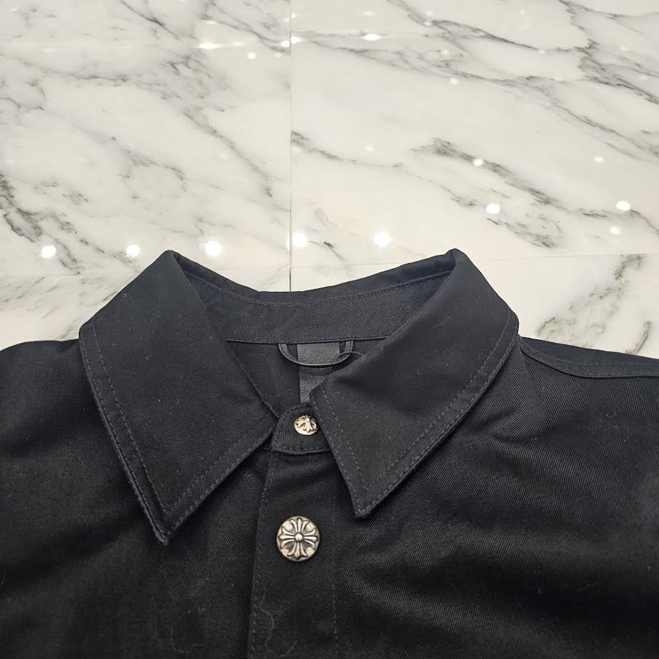 CHROME HEARTS Y NOT WORK DOG Leopard Harako Leather Cross Patch