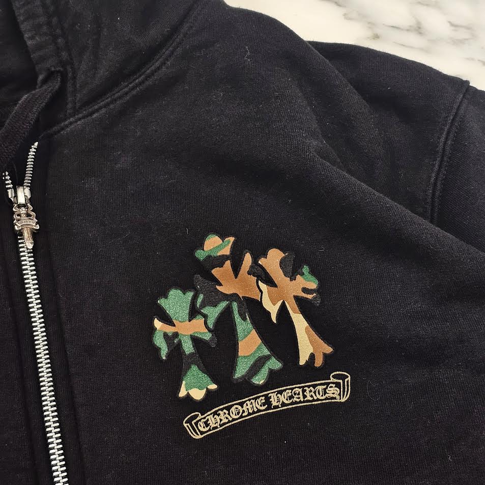 CHROME HEARTS Camo Horseshoe Zip Up Hoodie Size S クロムハーツ