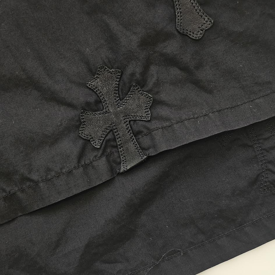 CHROME HEARTS YNOT Mahal Kita Cross Leather Patch Shirt Size S クロムハーツ ワイノット マハルキタ クロスレザーパッチ シャツ サイズS