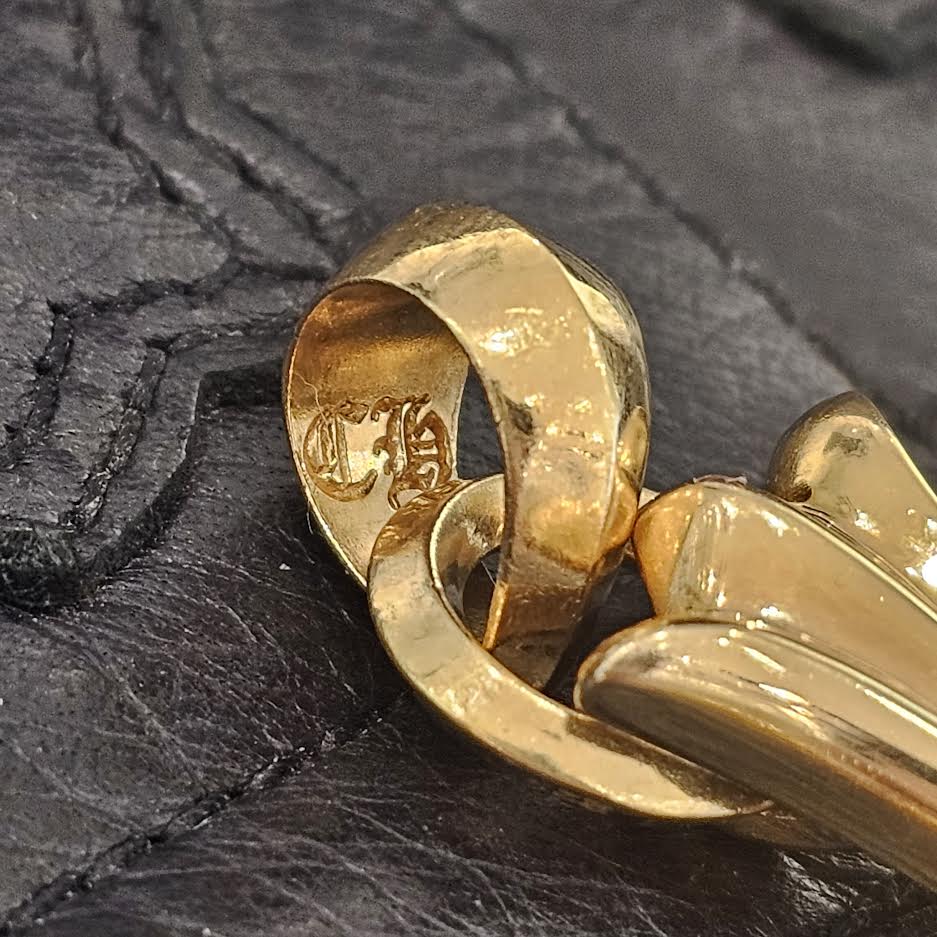 CHROME HEARTS 22K Large Cross With Bail Charm Pendant Top クロムハーツ 22K ラージクロス ウィズ ベイル チャーム ペンダントトップ