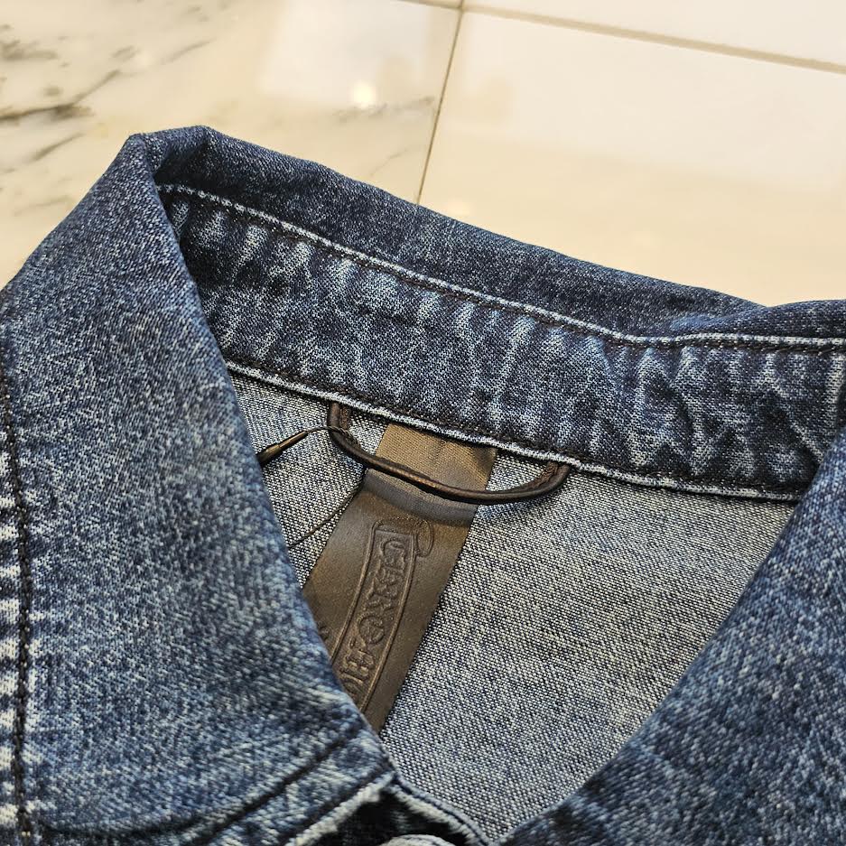 CHROME HEARTS 2025SS Y NOT Leather Cross Patch Denim Shirt Jacket Size M クロムハーツ ワイノット レザークロスパッチ デニムシャツ ジャケット サイズM