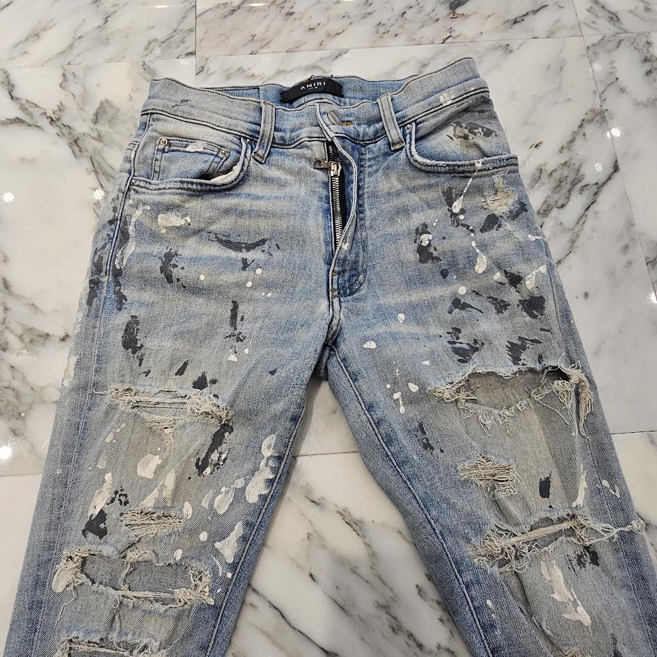 AMIRI ダメージ加工スキニーデニム 28 確実正規品 希少 即日発送 AMIRI ダメージ加工スキニーデニム 28