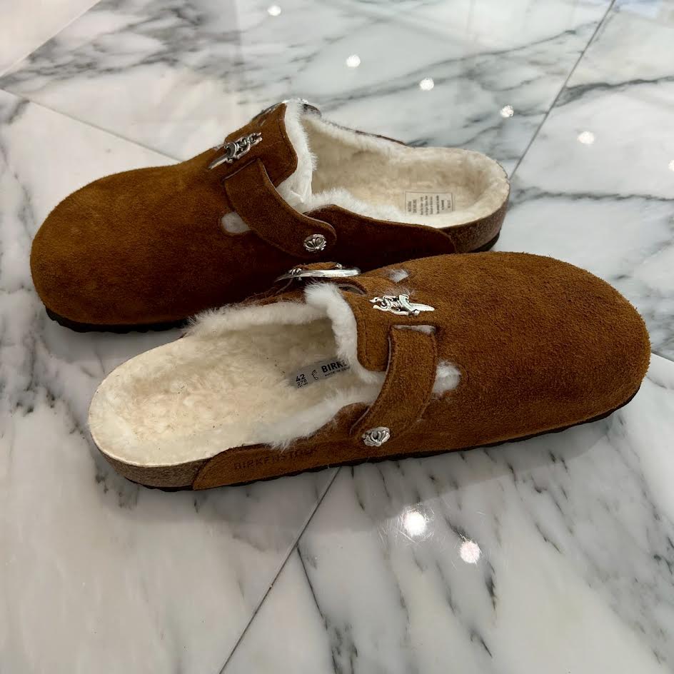 CHROME HEARTS × BIRKENSTOCK Boston Limited Silver Dagger Suede Leather Sandals Size 42(27cm) クロムハーツ × ビルケンストック ボストン限定 シルバーダガー装飾 スエードレザー サンダル サイズ42(27cm)