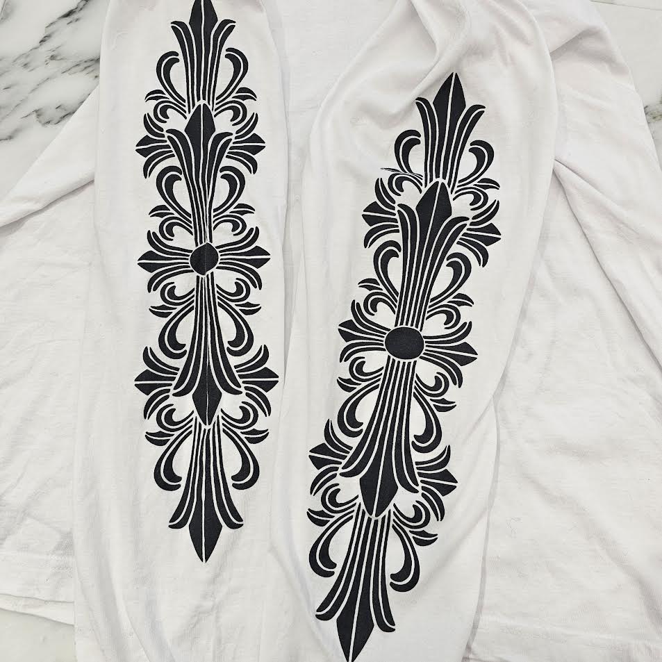 CHROME HEARTS Floral Cross Horseshoe Long Sleeve Tee Size XXL クロムハーツ フローラルクロス ホースシュー ロングスリーブTシャツ サイズXXL