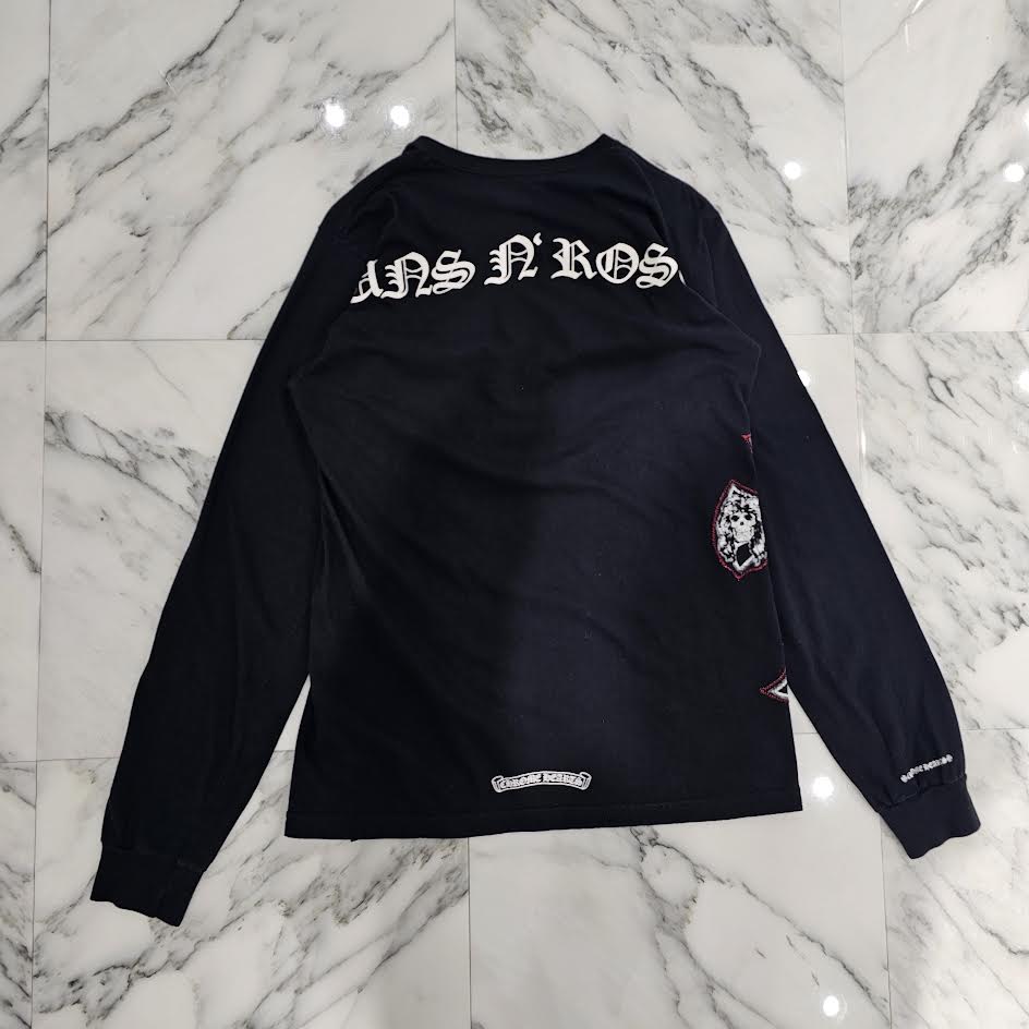 CHROME HEARTS × Guns N' Roses Cross Embroidery Long Sleeve Tee Size M クロムハーツ × ガンズアンドローゼス クロス刺繍 ロングスリーブTシャツ サイズM