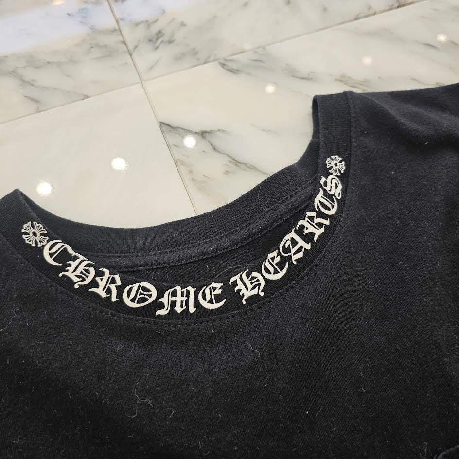CHROME HEARTS Neck Logo Horseshoe Tee Size L クロムハーツ ネックロゴ ホースシュー Tシャツ サイズL
