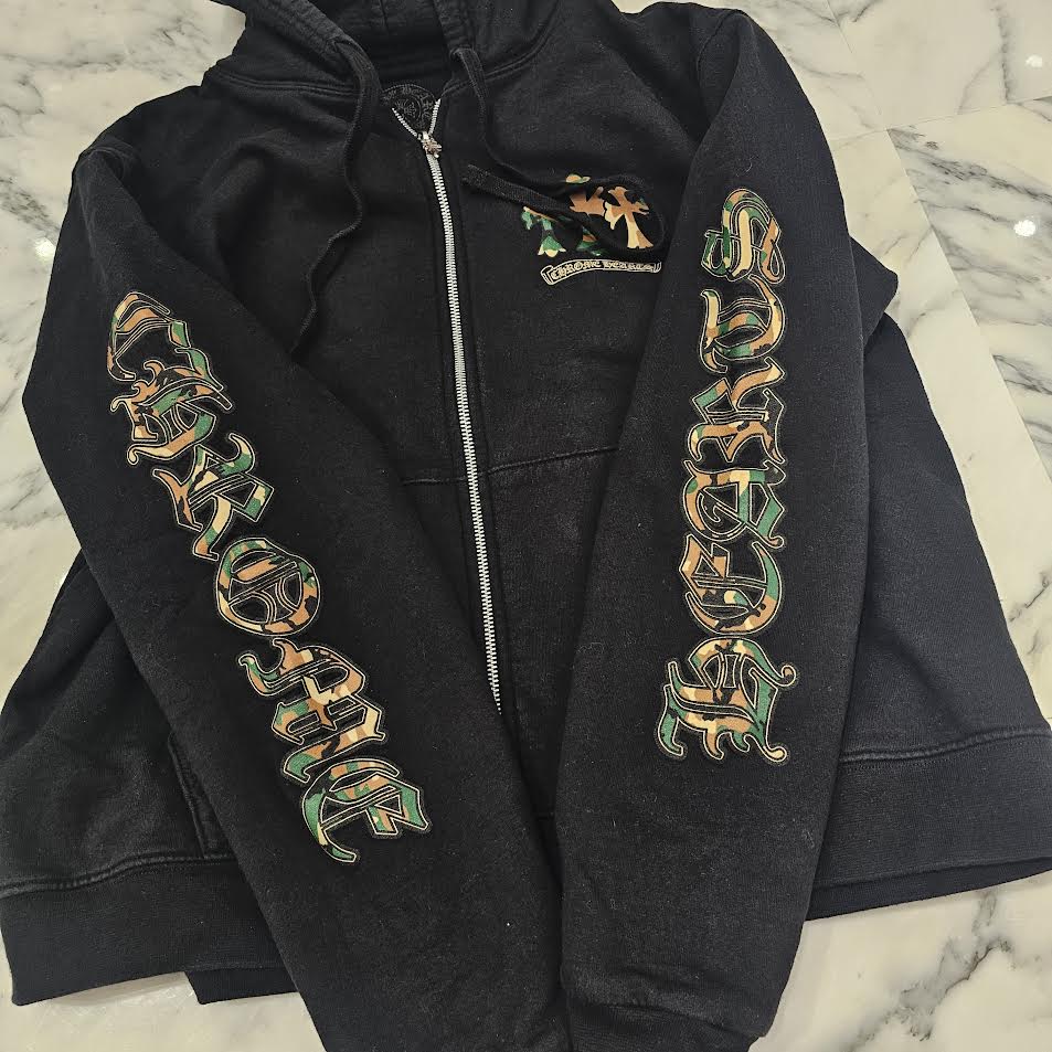 CHROME HEARTS Camo Horseshoe Zip Up Hoodie Size S クロムハーツ