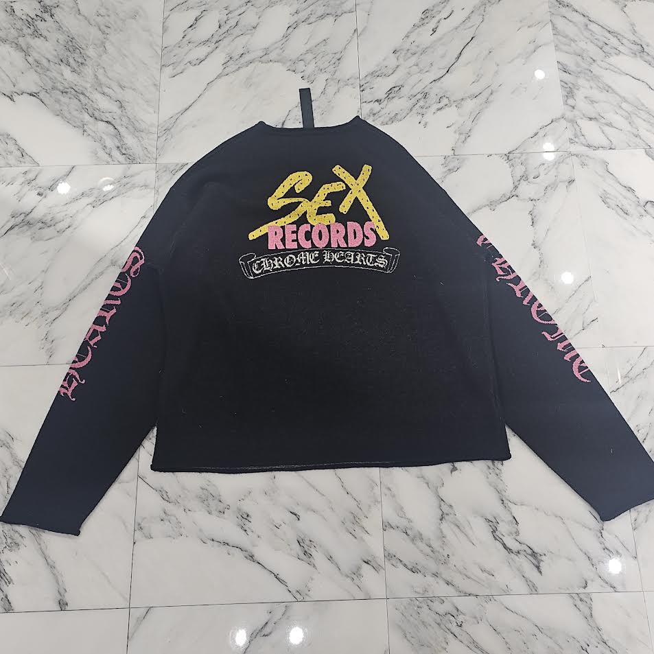 CHROME HEARTS × MATTY BOY Y NOT SEX RECORDS Cashmere Knit Sweater Size M クロムハーツ × マッティボーイ ワイノット セックスレコーズ カシミヤ ニットセーター サイズM