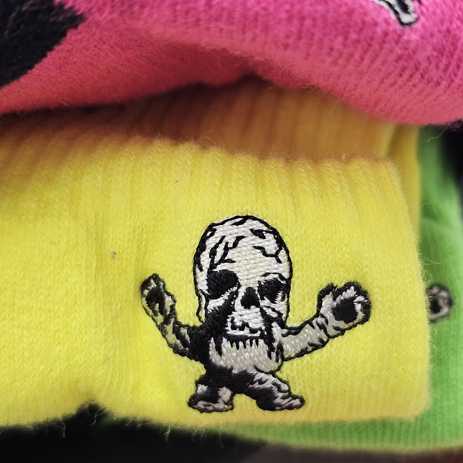 CHROME HEARTS FOTI Skull Embroidery Socks x3 Size JP（27-30