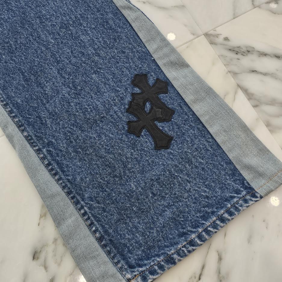 CHROME HEARTS × Levi's 505 VNTG Cross Leather Patch Denim Pants Size 34 クロムハーツ × リーバイス 505 ヴィンテージ クロスレザーパッチ デニムパンツ サイズ34