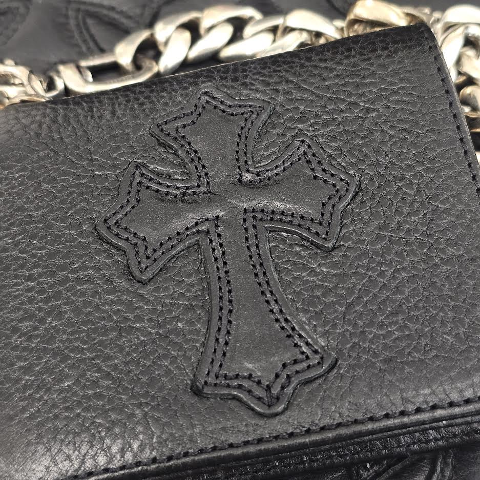CHROME HEARTS TV MAN 1 Clip Classic Chain Leather Wallet クロム