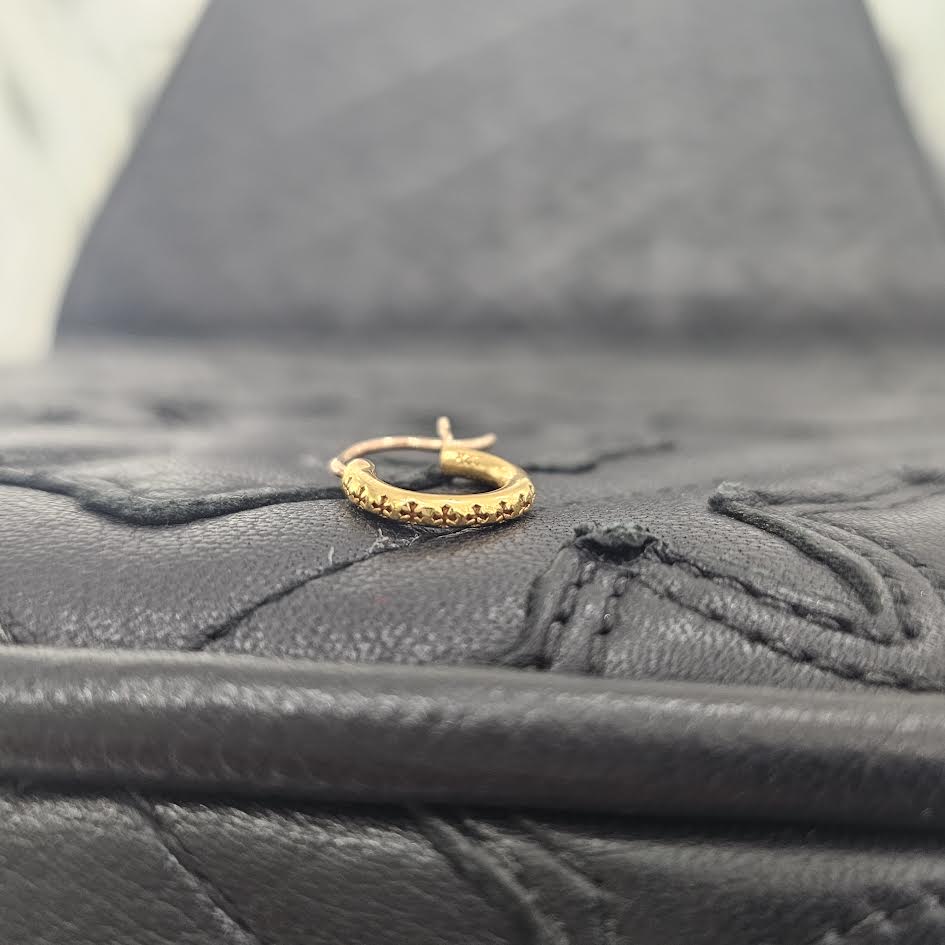 CHROME HEARTS 22K HOOP TFL SML GOLD Earrings クロムハーツ 22K フープ TFL スモール ゴールド ピアス