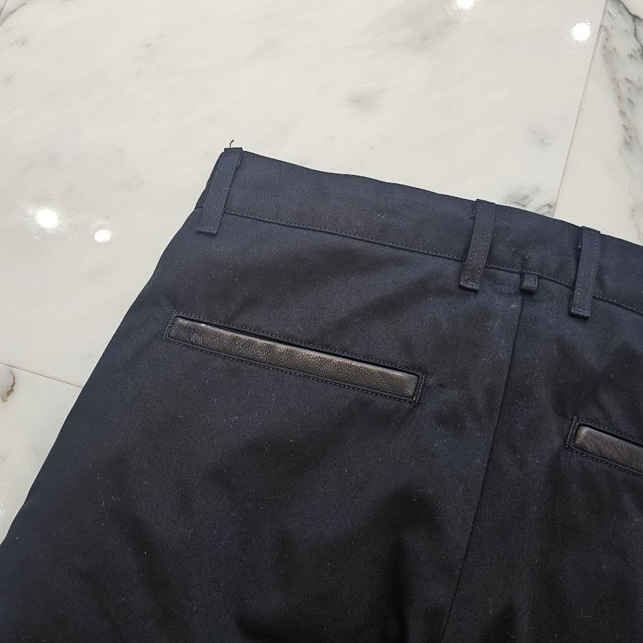 CHROME HEARTS Cross Ball Button Leather Pocket Wide Chino Pants Size 33 クロムハーツ クロスボールボタン レザーポケット ワイド チノパンツ サイズ33