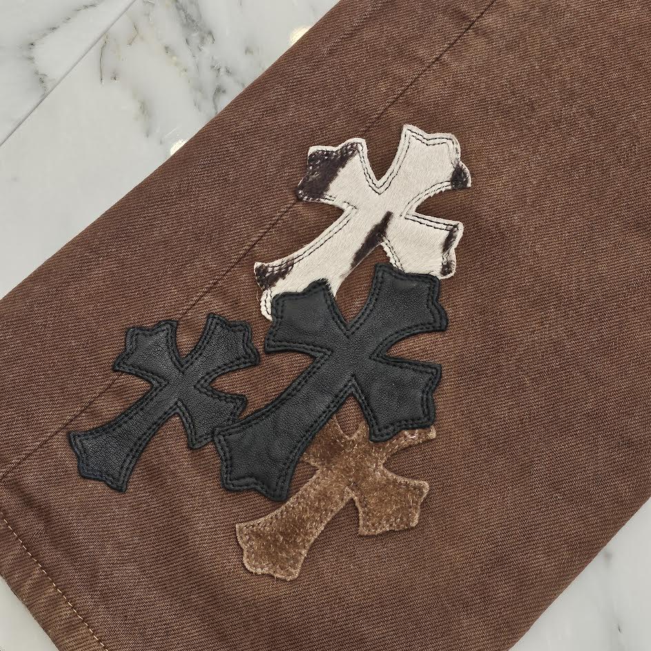 CHROME HEARTS × Levi's Body VNTG Harako Blend Leather Cross Patch Cotton Denim Pants Size 31 クロムハーツ × リーバイス ボディ ハラコブレンド レザークロスパッチ コットン デニムパンツ サイズ31