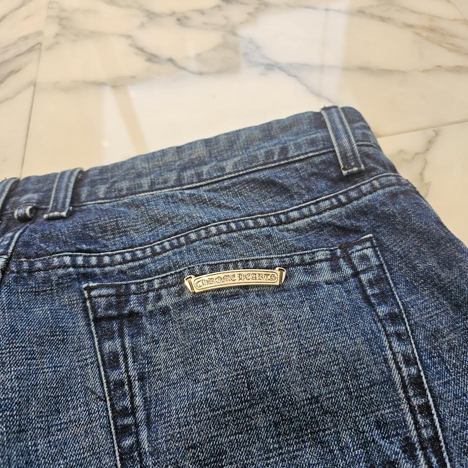 CHROME HEARTS Cross Ball Button Wide Flare Denim Pants Size 38 クロムハーツ クロスボールボタン ワイドフレア デニムパンツ サイズ38