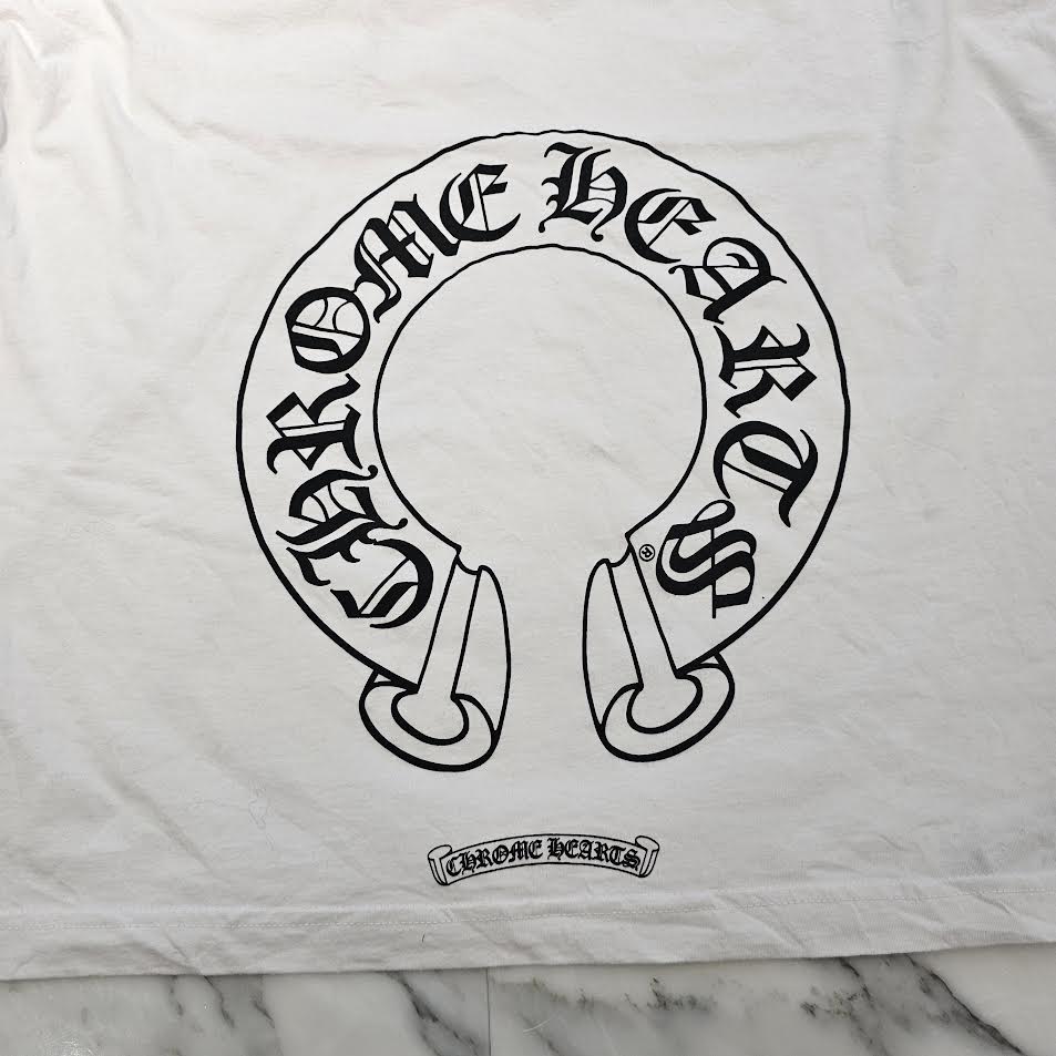 CHROME HEARTS Floral Cross Horseshoe Long Sleeve Tee Size XL