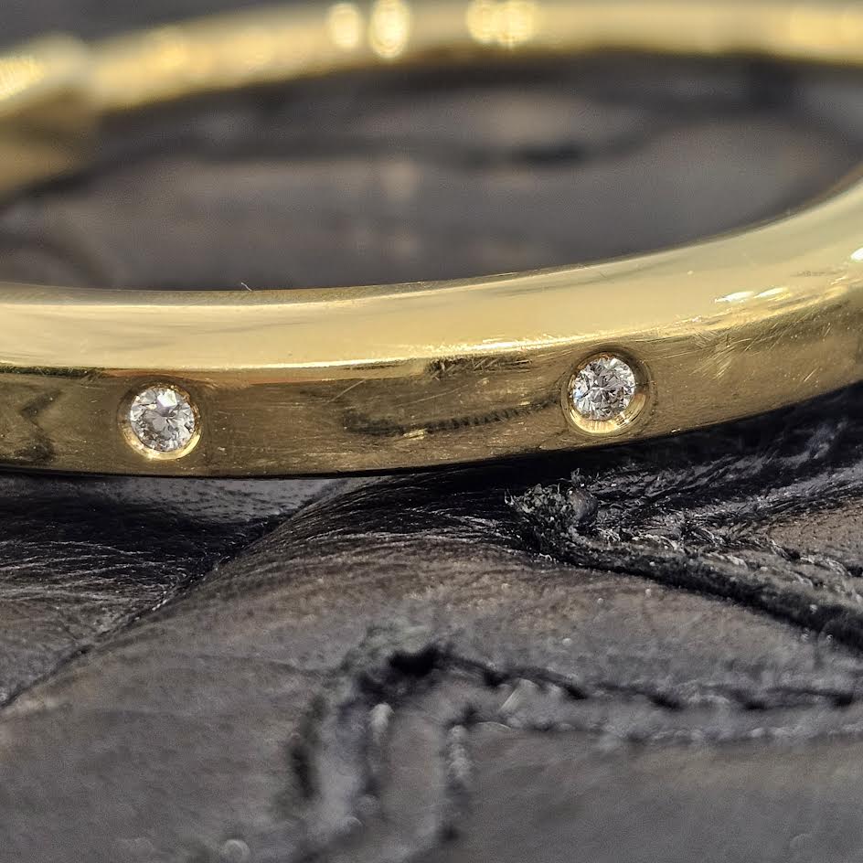 Tiffany＆Co. 18K YG Rock Bangle With Brilliant Diamond Size L 70185415 ティファニー 18K イエローゴールド ロックバングル ウィズ ブリリアント ダイヤモンド サイズL