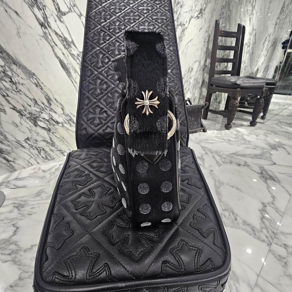 CHROME HEARTS CHICKEN NUGGET Polka Dots Harako Leather Small Shoulder Bag クロムハーツ チキンナゲット 水玉柄 ハラコレザー スモール ショルダーバッグ