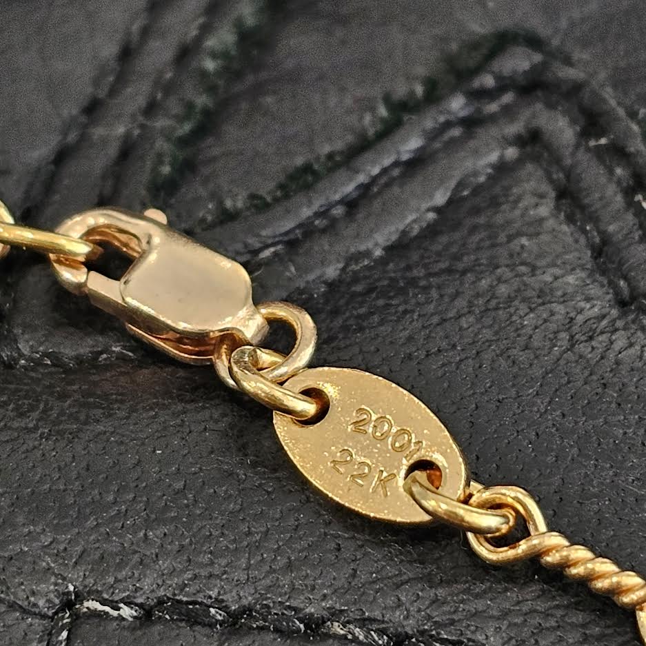 CHROME HEARTS 22K Twist Chain Necklace Size 18 Inch クロムハーツ 22K ツイストチェーン ネックレス サイズ18インチ