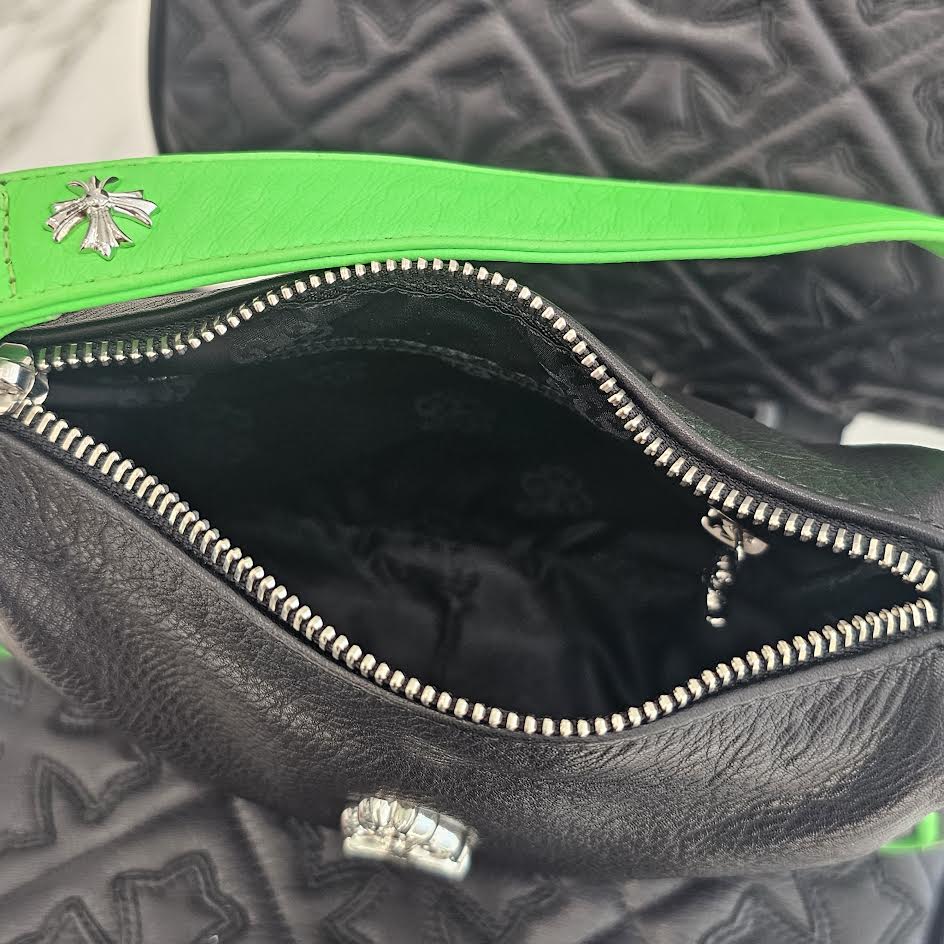 CHROME HEARTS CHICKEN NUGGET Side BS Flare Patch Small Leather Shoulder Bag クロムハーツ チキンナゲット サイド BSフレアパッチ スモールレザー ショルダーバッグ