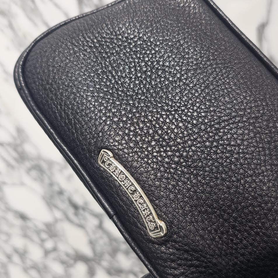 CHROME HEARTS THE NIGHT Cross Chain Leather Hand Bag クロムハーツ ザ・ナイト クロス チェーン装飾 レザーハンドバッグ