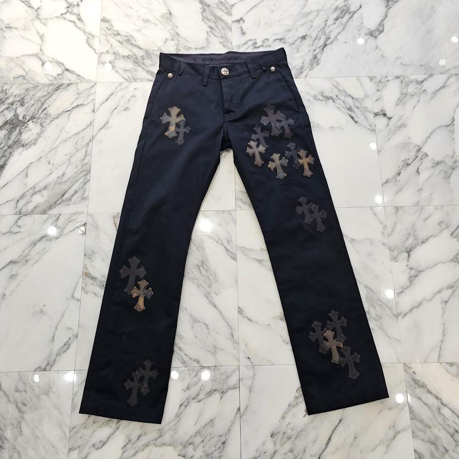 CHROME HEARTS Camouflage Cemetery Leather Cross Patch Chino Pants Size 28 クロムハーツ カモフラージュ セメタリー レザークロスパッチ チノパンツ サイズ28