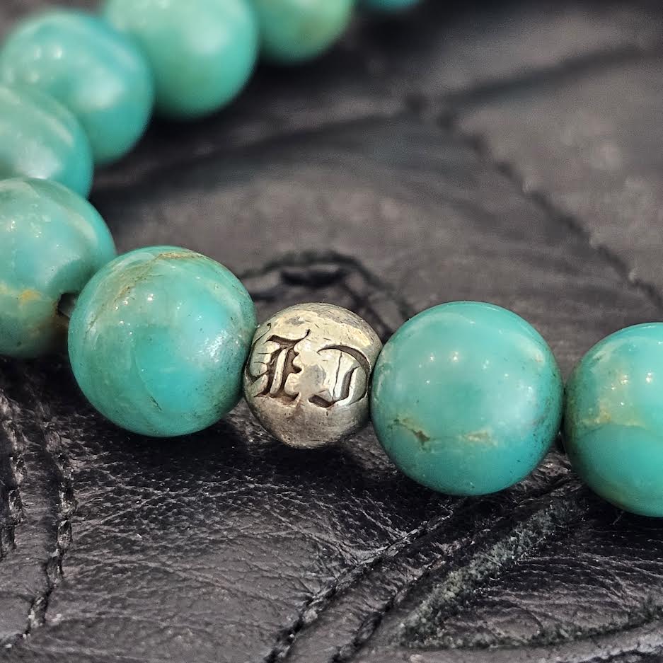 CHROME HEARTS Turquoise Beads Bracelet Size 8mm クロムハーツ ターコイズ ビーズ ブレスレット サイズ8mm