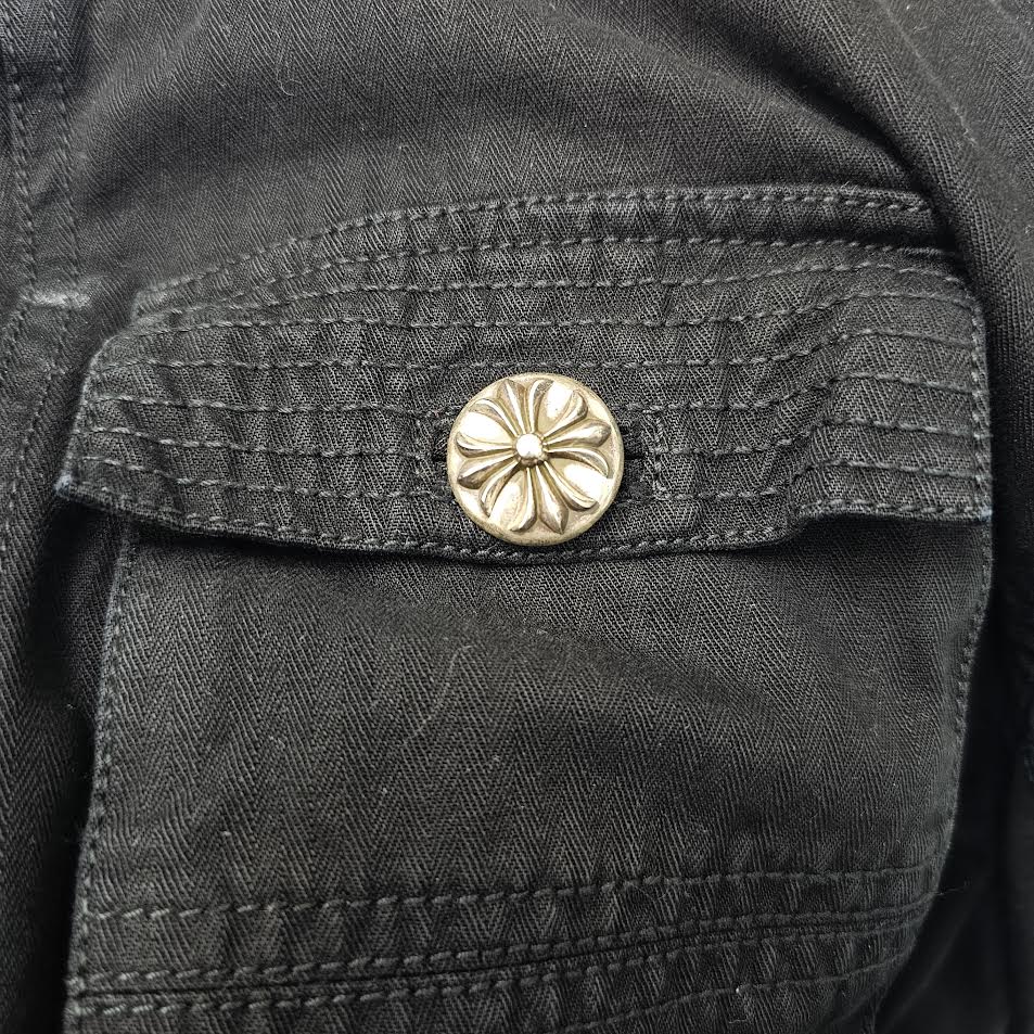 CHROME HEARTS CHERRY BOMB Cross Ball Military Jacket Size L クロムハーツ チェリーボム クロスボール ミリタリージャケット サイズL