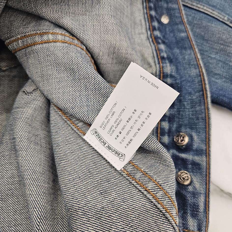 CHROME HEARTS × Levi's VNTG Leather Cross Patch Denim Jacket Size M クロムハーツ × リーバイス ヴィンテージ レザークロスパッチ デニムジャケット サイズM