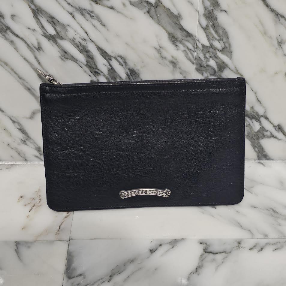 CHROME HEARTS Cross Leather Patch ZPR CHNG PURSE クロムハーツ クロスレザーパッチ ラウンドジップ チェンジパース