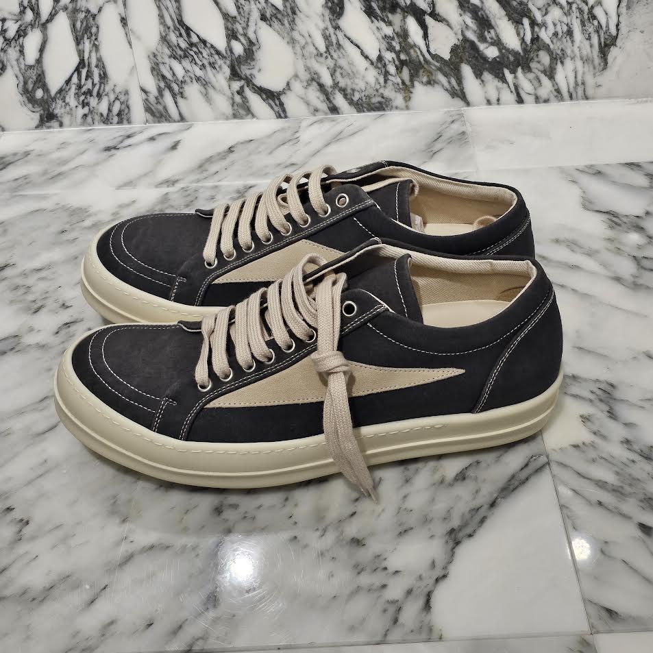 Rick Owens DRKSDW Vintage Sneaks "Dark Dust / Milk" DU01D1803 Size 42 リックオウェンス ダークシャドウ ヴィンテージスニーカー "ダークダスト/ミルク" サイズ42
