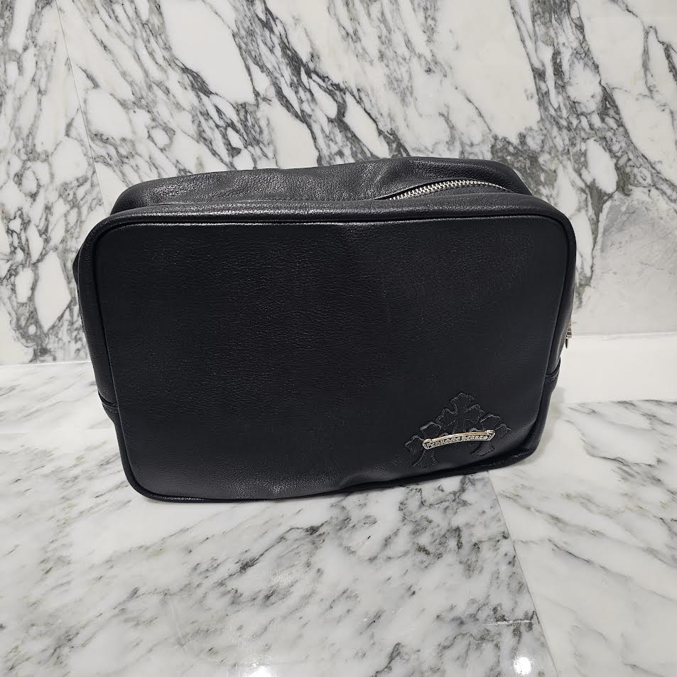 CHROME HEARTS Cemetery Cross Patch Leather Poach Bag クロムハ―ツ セメタリークロスパッチ レザーポーチバッグ