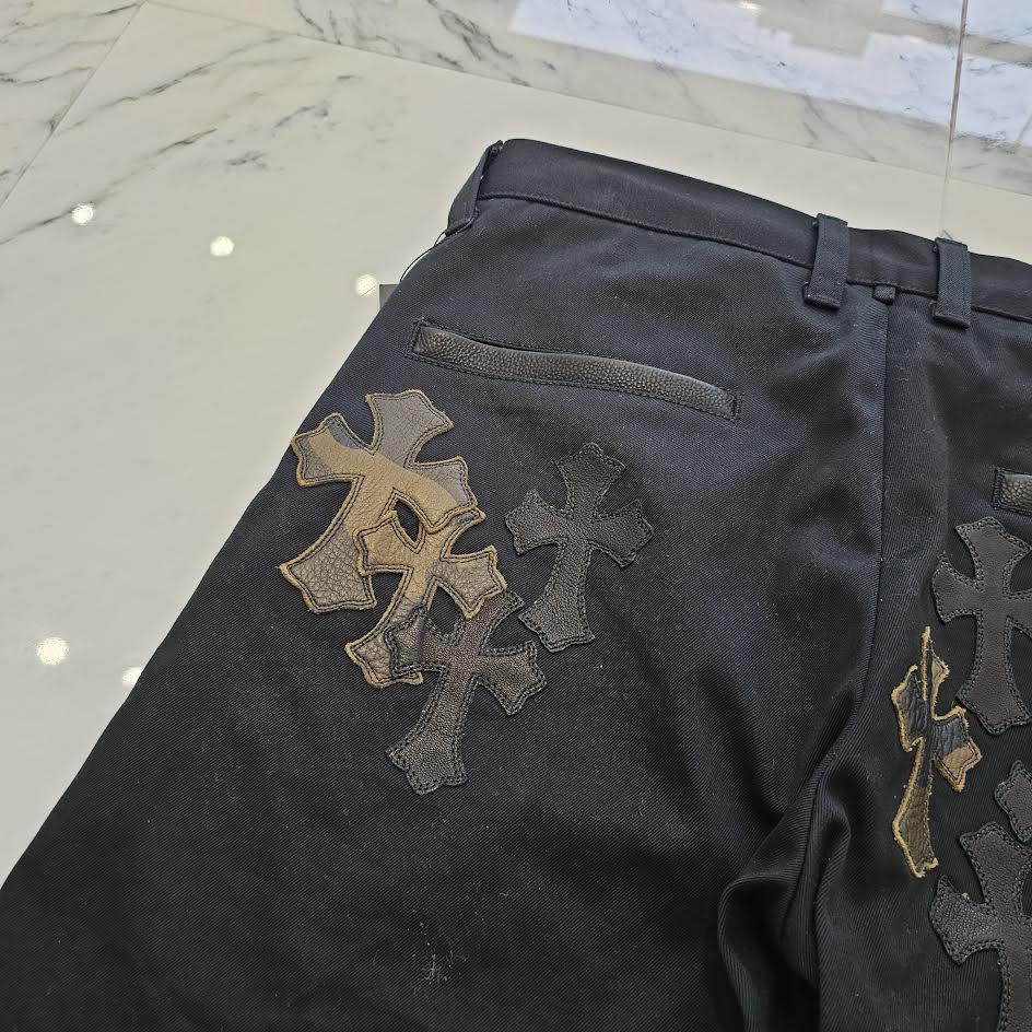 CHROME HEARTS Camouflage Cemetery Leather Cross Patch Chino Pants Size 28 クロムハーツ カモフラージュ セメタリー レザークロスパッチ チノパンツ サイズ28