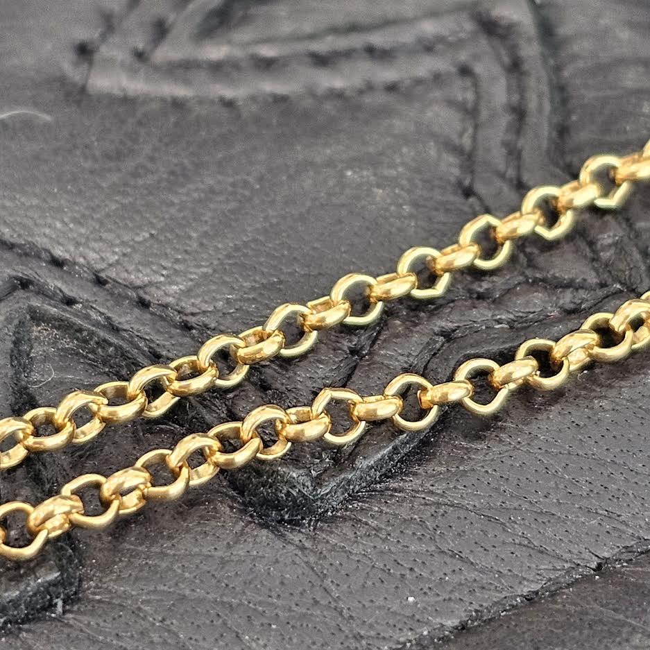 CHROME HEARTS 22K Safety Pin Roll Chain Necklace Size 18 Inch クロムハーツ 22K セーフティピン ロールチェーン ネックレス 18インチ